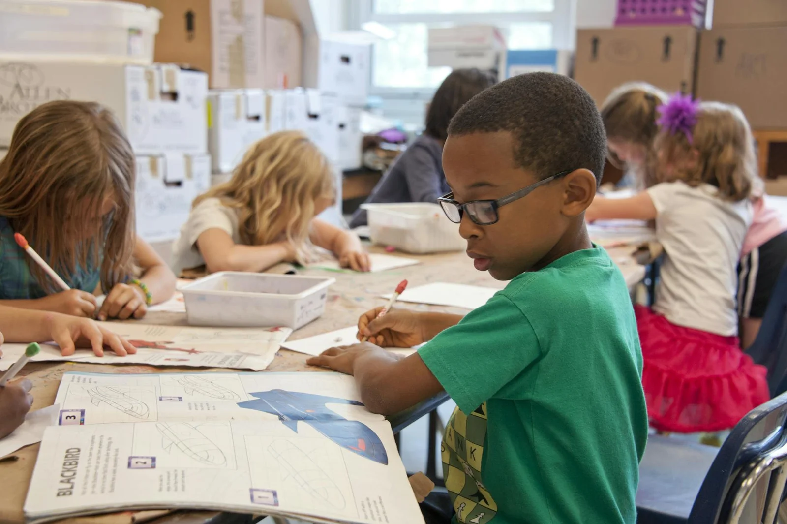 Student in a classroom